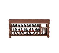 Shoe Rack Bench, Three-Tier Shoe Storage Organizer with Padded Seat for Entrance, 100x30x58cm, Modern Design, Durable Wood Frame
