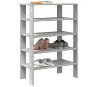 Shoe Rack Concrete Grey 61x32x87.5cm Engineered Wood Slim Entryway Organizer Box
