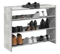 Shoe Rack Concrete Grey 80x25x62 cm Engineered Wood Slim Entryway Shelf With Top