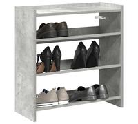 Shoe Rack Concrete Grey Engineered Wood 60x25x62 cm Slim Entryway Unit Organizer