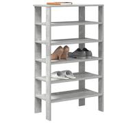 Shoe Rack Concrete Grey Engineered Wood 61x32x105 cm Slim Hallway Shelf Storage