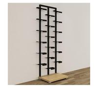 Shoe Rack Display Stand with Storage Shelf - Modern Commercial Design for Shoes and Clothing, White and Wood Finish, Ideal for Retail and Boutique Use