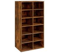 Vidaxl Shoe Rack Smoked Oak 54X34X100.5 Cm Engineered Wood