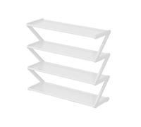 Shoe Rack for Closet, 4-Tier Narrow Shoe Shelf, 8-12 Pairs Space Saving Shoe and Boot Organiser, Small Corner Display Rack, Multipurpose Shelving for Entryway Door Garage Bedroom (White)