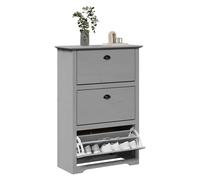 Shoe Rack Grey Engineered Wood 80x35x118cm 4-Tier Modern Minimalist With Drawer