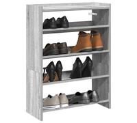 Shoe Rack Grey Sonoma 60x25x81 cm Engineered Wood Slim Hallway Organizer Shelf.