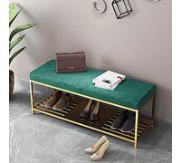Shoe Rack, Modern Shoe Organizer with Soft Velvet Seat, Entryway Storage Shelf,