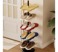 Shoe Rack Multi-Layer, Space Saving Organiser 5 Tier 30X103cm For Entryway Bedroom Closet Simple Assembly Dopamine Colour Yellow(5 tier shoe rack)