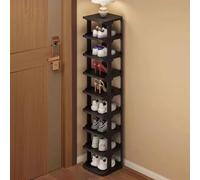 Shoe Rack,Narrow Shoe Rack,2-9 Tier Vertical Shoe Holder,Stand Space-Saving Narrow Footwear, Organiser Shelves For Entryway Living Room,For Storing Toys, Bags, Shoes Etc (Black, 9-layer)
