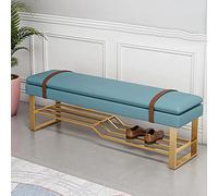shoe rack, Organizer,Comfortable Footrest Stool for Bedroom,Entryway Pu Leather Shoe Storage Bench,Modern Metal Shoe Bench with Upholstered Seat-Grey 80X35X45Cm/Orange/80*35*45Cm (Blue 80*35*45Cm 31*
