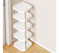 Shoe Rack Organizer, Freestanding Shoe Rack, Stackable, Durable and Stable, Easy to Assemble, Suitable for Roooms, Bathrooms, Corridors (White, 5-layer taller model)
