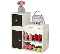 Shoe Rack Organizer with Drawer, Multifunctional Storage Stool with PU Cushion, Space-Saving Entryway Solution