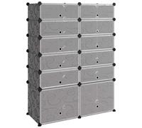 vidaXL Shoe Rack Black 94x37x125 cm PP