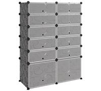 Shoe Rack PP Home Organiser Storage Shelf Black/Transparent Multi Sizes vidaXL