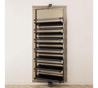 Shoe Rack Rotating Pull-Out Organizer Adjustable Height Retractable Metal Stackable Shoe Rack Vertical Shelf Organizer for Small Bedroom Closet Space Saving Storag 16Tier212-224cm,72CM