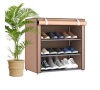 Shoe Rack - Rustic Storage Tower, Vertical Organizer | Nonwoven Fabric Storage Tower Compact Durable Frame Ideal Small Spaces Entryway Mudroom Garage Hallway Bedroom Front Door Shoe Placement Solution