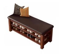Shoe rack,Shoe Bench with Adjustable Storage Shelves, Small Entryway Cubby, Stylish Brown Shoe Rack for Living Room, Dining Room, End of Bed, 47.2x17.3in (120x44cm)