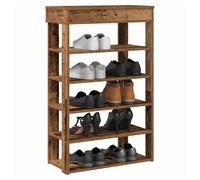 Shoe rack slim entryway 60x30x98cm Old Wood engineered wood storage for hallway