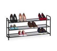 Shoe rack Slim Footwear Stand Metal Tiered Unit 3 Shelves Easy Assembly