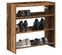 Shoe Rack Slim Old Wood 60x25x62 cm Engineered Wood 3-Tier Hallway EntryStorage