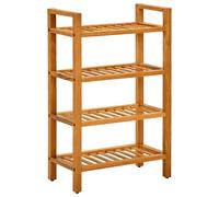 Shoe Rack Solid Oak Wood 50x27x80 cm Rustic Natural 4-Shelf Hallway OrganizerPro