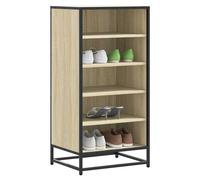 Shoe Rack Sonoma Oak 48x38x97.5cm Engineered Wood & Metal Lattice Storage Shelf