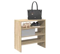 Shoe Rack Stackable 2pcs Sonoma Oak 60x30x30.5cm Engineered Wood Compact Pair UK