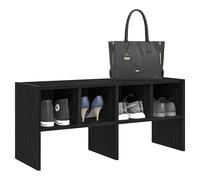 Shoe Rack Stackable Black Engineered Wood 89.5x30x40cm Compact Storage Entryway