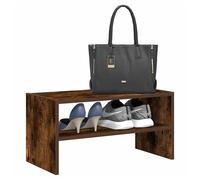 Shoe Rack Stackable Engineered Wood Smoked Oak 60x30x30.5 cm Storage Organizer