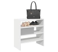 Shoe Rack Stackable White Engineered Wood 60x30x30.5cm 2pc for Hallway Entryway