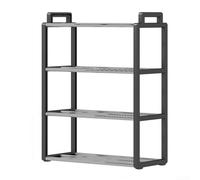 Shoe Rack Storage Cabinet with Expanding Multi Layer Design and Robust Stainless Steel Structure for Efficient Vertical Shoe Organization (Black)