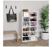 Shoe rack White 54x34x100.5 cm Engineered Wood Slim Shoe Cabinet with Top Shelf