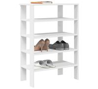 Shoe Rack White 61x32x87.5cm Engineered Wood Slim Entryway Shoe Organizer Shelf