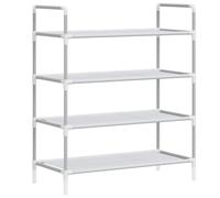 Shoe Rack with 4 Shelves Metal and Non-woven Fabric Shoe Storage Shelf vidaXL