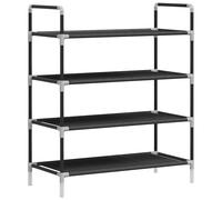 Vidaxl Shoe Rack With 8 Shelves Metal And Non-Woven Fabric Silver