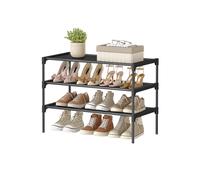 Shoe rack with fabric shelves and metal frame, 3-Tier(29.7D x 62.3W x 53.5H cm)