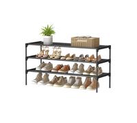 Shoe rack with fabric shelves and metal frame, 3-Tier(29.7D x 91.8W x 53.5H cm)