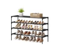 Shoe rack with fabric shelves and metal frame, 4-Tier(29.7D x 91.8W x 70.5H cm)