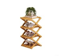 Shoe Rack with Modular Interlocking System for Custom Height Options Between 2 and 9 Tiers Without Tools (4 Layers Yellow)