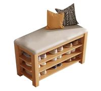 Shoe rack,Wooden Shoe Bench Storage with Adjustable Shelves, Small Entryway Shoe Rack, Stylish Cubby Organizer for Living Room, Dining Room, End of Bed - 47.2x21.5in