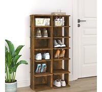 Shoe Racks 2 pcs Smoked Oak 25x27x102cm Engineered Wood GF0