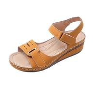 shoe sale.clearance Sandals for Women uk Wide Fit Walking Wedge Sandal Comfortable Arch Support Ankle Strap Orthopedic Sliders Casual Open Toe Non-Slip hotter sandals for women Khaki 5.5