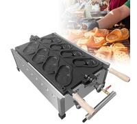 Shoe Shape Waffle Baker Maker, Stainless Steel Bread Making Machine for Commercial Use, Gas Type Waffle Iron