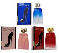 Shoe shoe Blue Pink Red for wonmen Eau de Parfum 100ml Ideal Perfume 100ML Each - 3 PACK Modaleo Collections