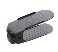 Shoe Slots organiser 20 PACK, Adjustable Double Deck Shoe Stacker Space Saver Shoe Slots Organizer, Non-Slip Shelf Holder, Plastic Black, for Closet Organization,organizadores de zapatos,Black·