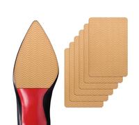 Shoe Sole Bottom Protector Grips - Welnove 6 Pcs Non Slip Shoe Bottom Protector for Women High Heels - Self-Adhesive Sole Guard Anti-Slip Pads for Men Boots - Silicone Shoe Sole Covers (Khaki)