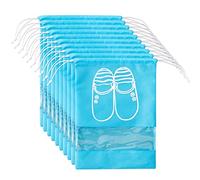 Shoe Storage Bags 10 Pcs Dustproof Waterproof Clear Window Drawstring Bag for Home Men and Women Outdoor Traveling Drawstring Shoe Bags for Women