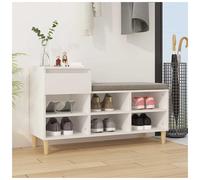 Shoe storage bench 102x36x60cm White Engineered Wood 1 Drawer Rustic Seat Entry