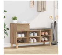 Shoe storage bench Artisan oak 102x36x60cm Engineered wood 1 drawer seat rustic