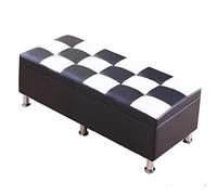 Shoe Storage Bench,es Household Storage Stool|Sofa Stool Living Room Change Shoe Bench|Long Bench Bedroom Bed End Stool|Storage Box PU Leather Rest Stool L40×H40×W40cm(Black and wh